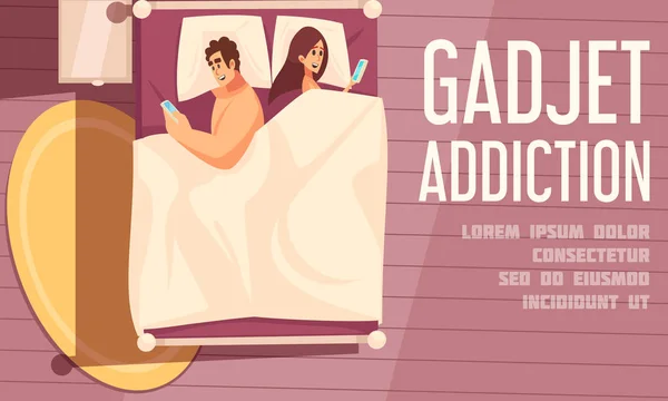 Gadget Addiction Poster — Vettoriale Stock