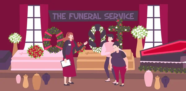Begravning Service Vektor Illustration — Stock vektor
