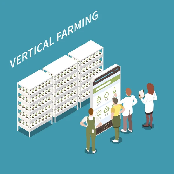 Concepto de agricultura vertical — Vector de stock
