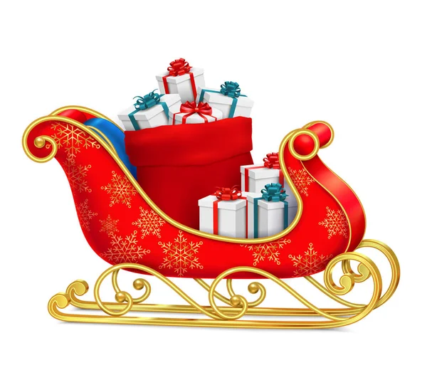 Presentes de Natal Sleigh Composição —  Vetores de Stock