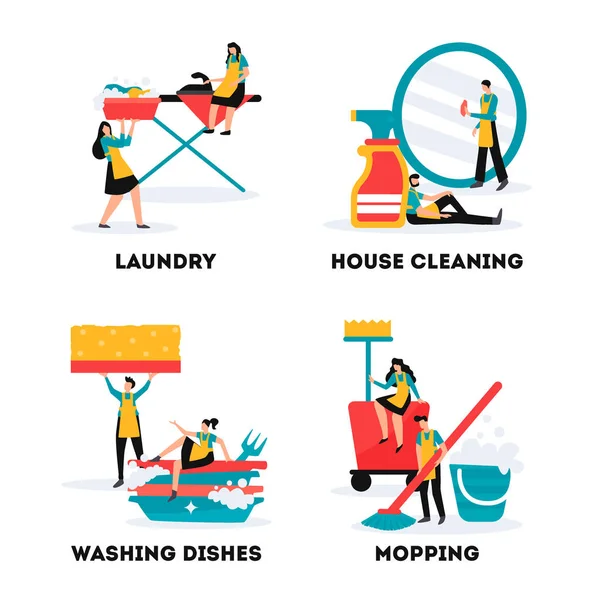 Cleaning Concept Compositions — Stock Vector