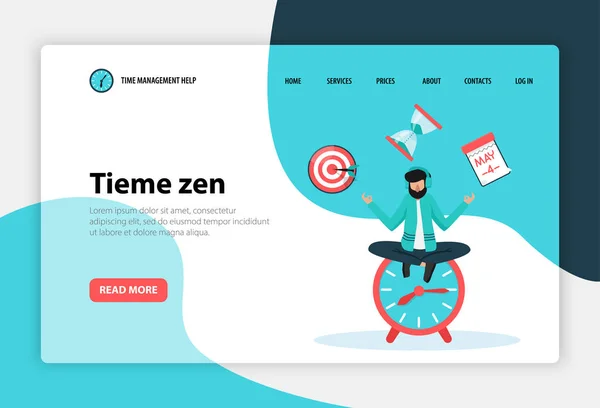 Zeitmanagement Web-Konzept Banner — Stockvektor