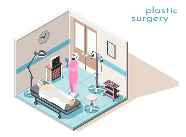 Cirurgia Plástica Composição Isométrica —  Vetores de Stock
