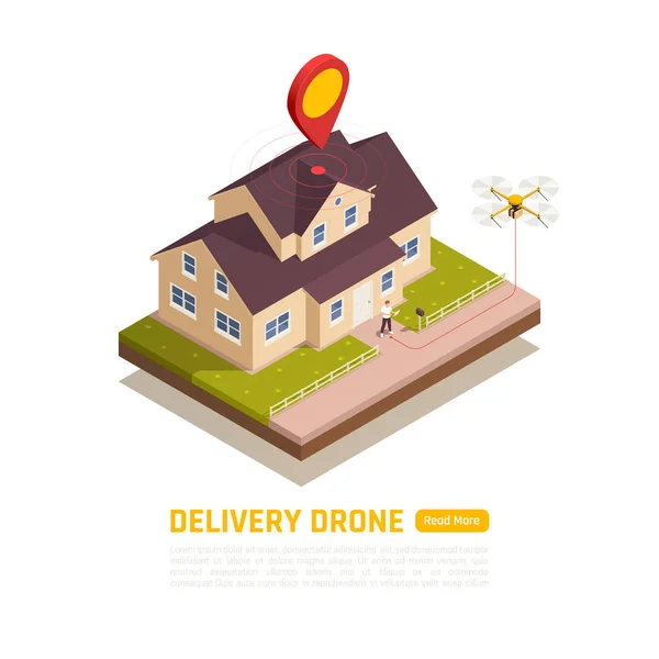 Accueil Livraison Drone Contexte — Image vectorielle