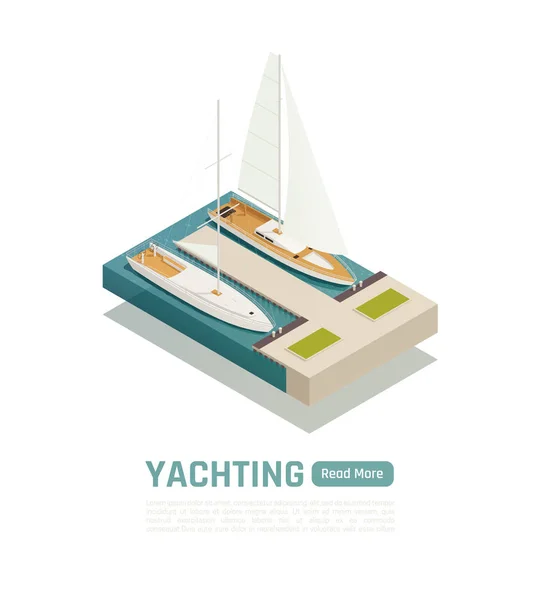 Isometrische Yachting Banner — Stockvector