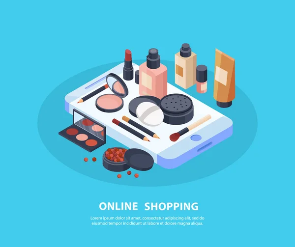 Cosmetics Shopping Concept — Stock Vector