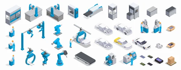 Isometrisches Set für Industrieanlagen — Stockvektor