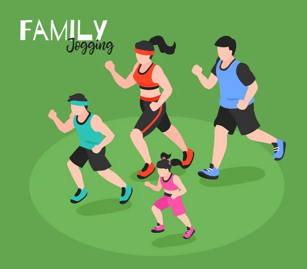 运动健体家庭海报 — 图库矢量图片