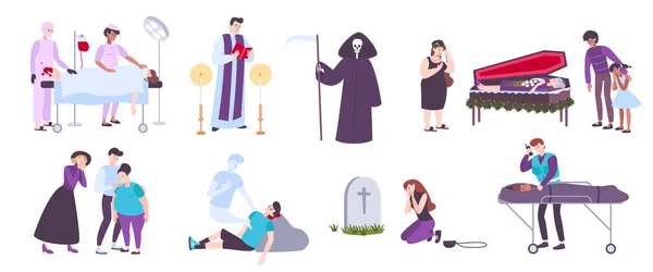 Muerte y Funeral Set — Archivo Imágenes Vectoriales