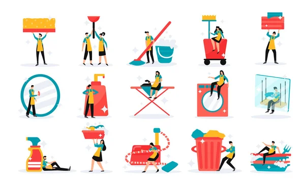 Schoonmaak service set — Stockvector