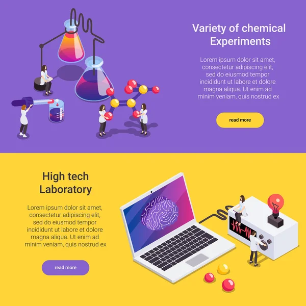 Wetenschap horizontale Banners Set — Stockvector