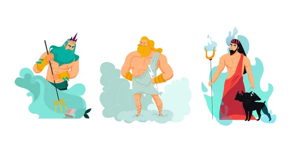 Greek Gods Illustration — Stock Vector