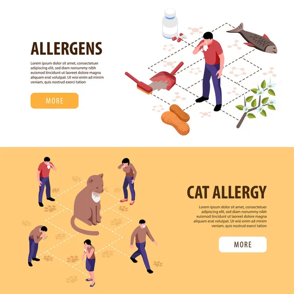 Bannières d'allergie ionique — Image vectorielle