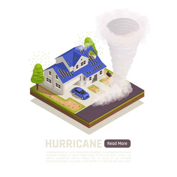 Composition isométrique des catastrophes naturelles — Image vectorielle