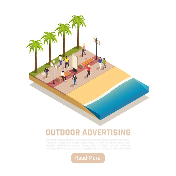 Paneles de publicidad de playa Fondo — Vector de stock