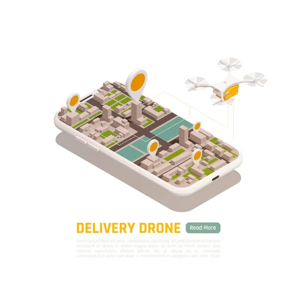 Fundo de entrega inteligente do drone — Vetor de Stock