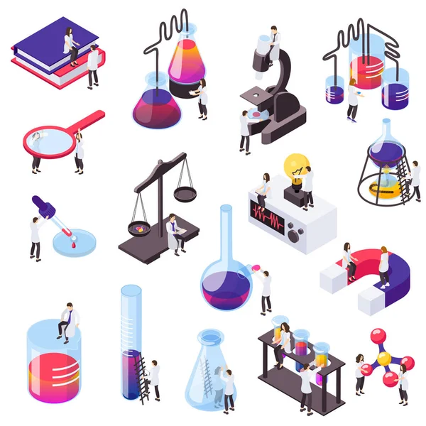 Ciencia Iconos isométricos Colección — Vector de stock