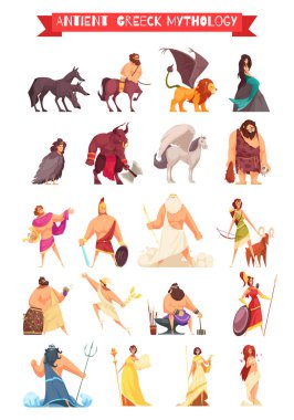 Greek Gods Mythical Creatures Set clipart