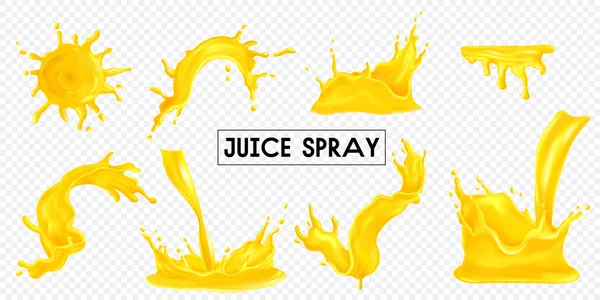 Juice Spray Transparent Set — Stock Vector