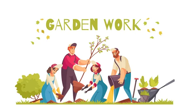 Giardiniere Concetto di lavoro — Vettoriale Stock