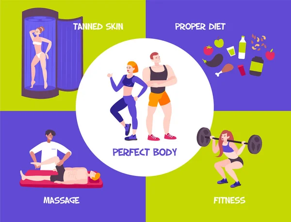 Sport Body Fit Composition — 스톡 벡터