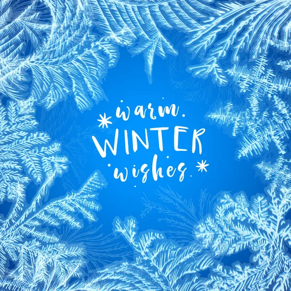 Bingkai Hoarfrost Winter Wishes - Stok Vektor