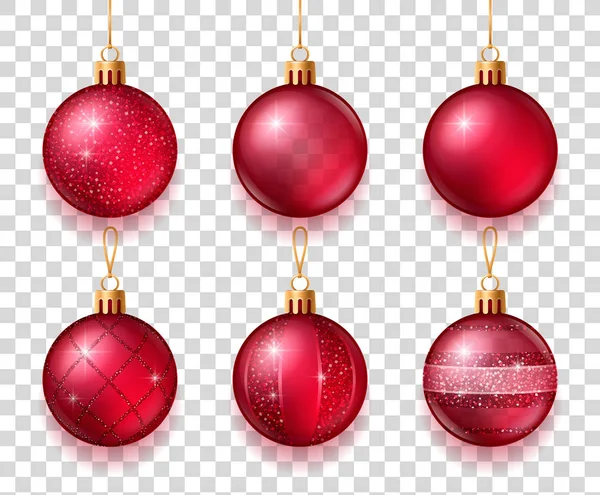 Bolas de Navidad Set transparente — Vector de stock