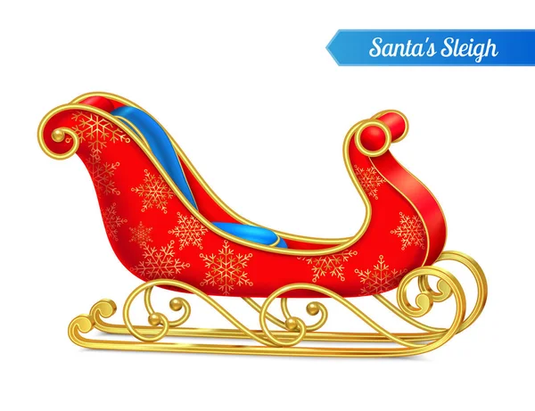Empty Santa Sleigh Composition — Stock Vector
