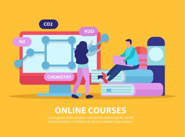 Çevrimiçi Kurslar Düz Arkaplan