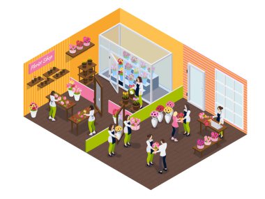 Çiçekçi Isometric Kompozisyon
