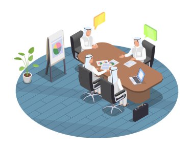 Arap Halkı Isometric Illustration