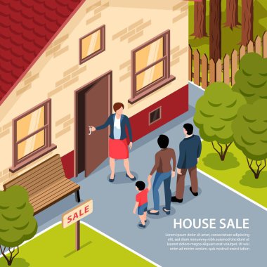 Ev Satışı Isometric Arkaplanı