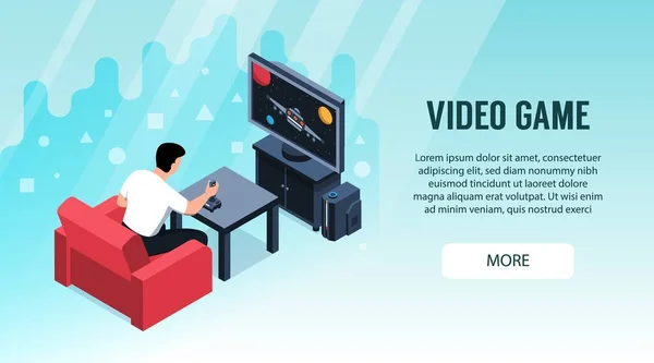 Inicio Video Gaming Banner — Vector de stock