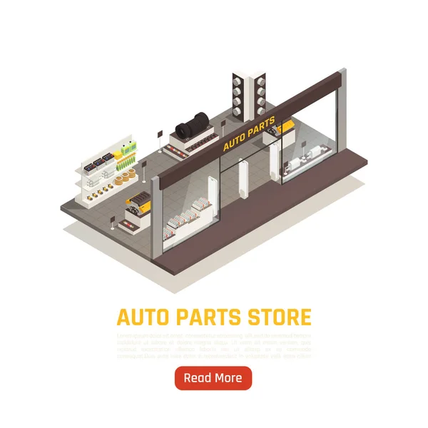 Automata alkatrészek tárolása Izometrikus — Stock Vector