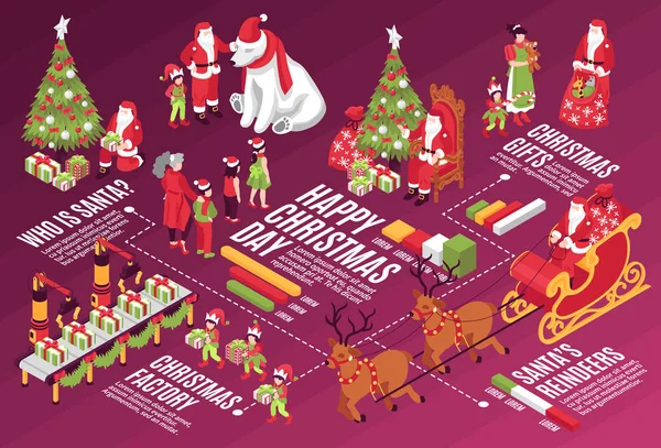 Kerstdag Infographic Samenstelling — Stockvector