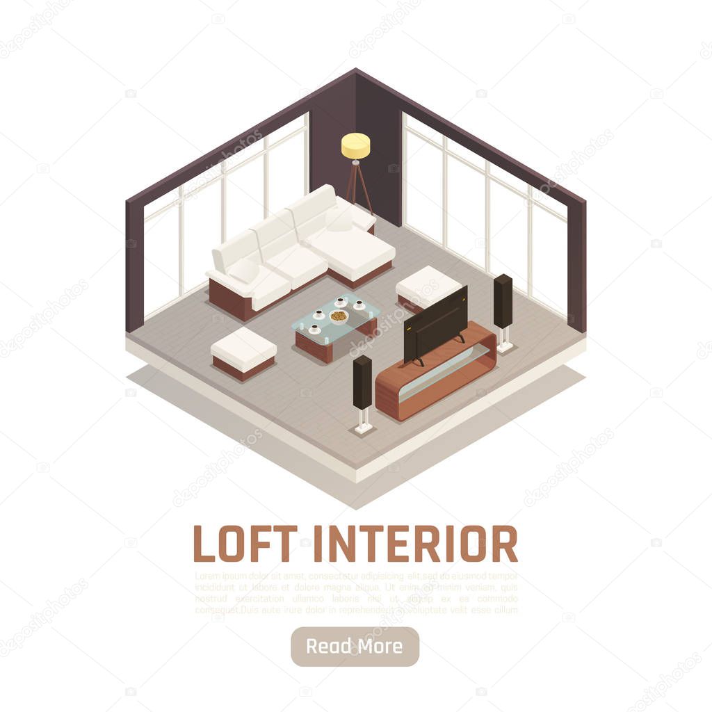 Loft Interior Isometric View