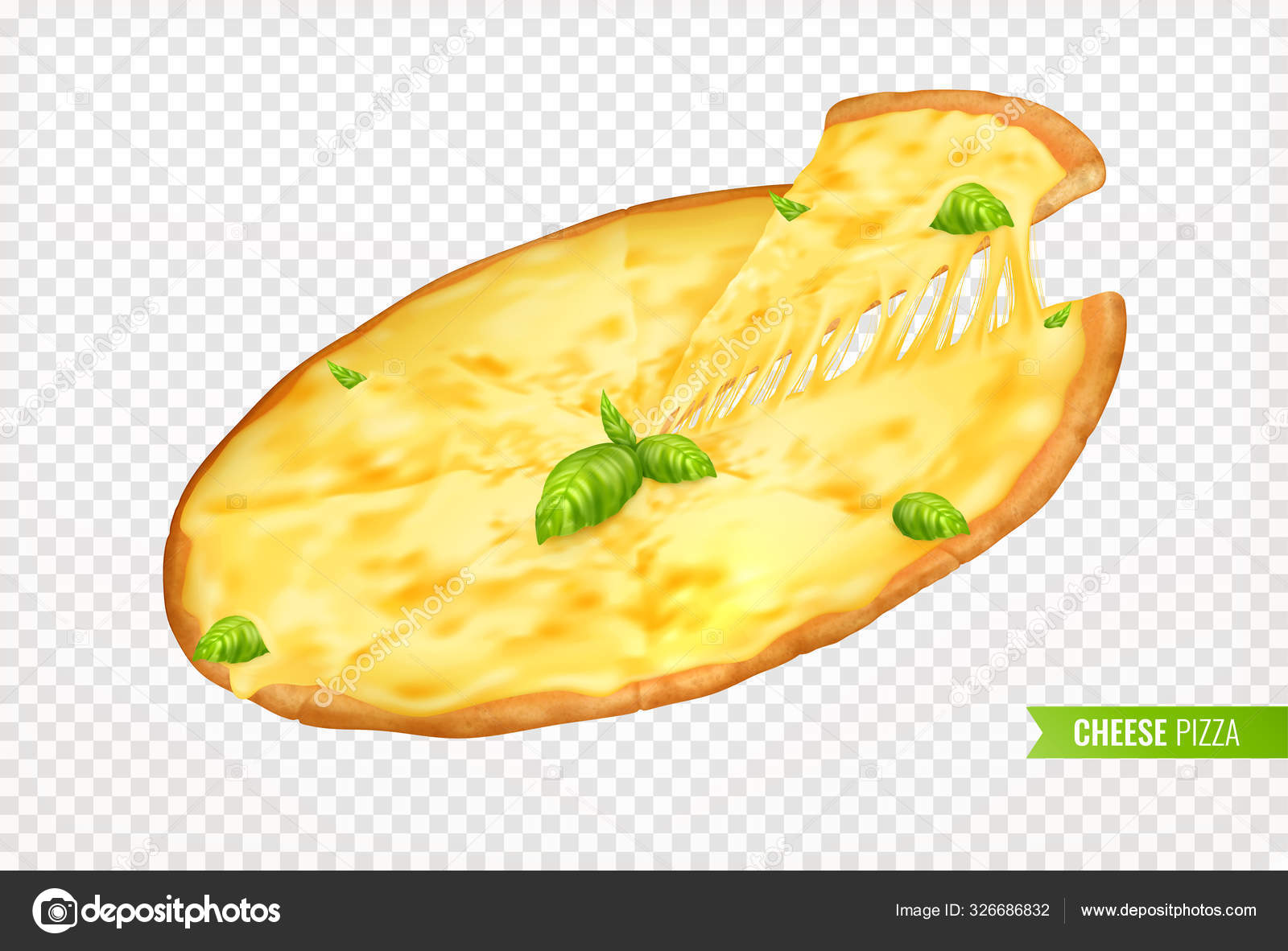 Cheese Pizza Transparent Composition Stock Vector by ©macrovector