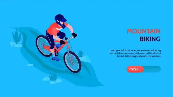 Bicicleta de montanha Horizontal Banner — Vetor de Stock