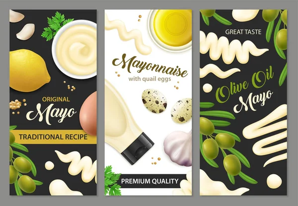 Mayonesa Vertical Banners Set — Vector de stock