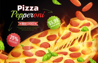 Pizza Pepperoni Reklam Kompozisyonu