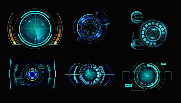 Conjunto de radar de interfaz Hud — Archivo Imágenes Vectoriales