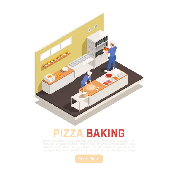 Pizza Dükkanı Isometric Bestesi — Stok Vektör