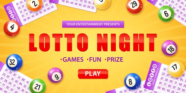 Lotto Nacht realistische achtergrond — Stockvector