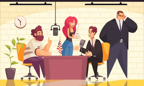 Illustration zur Radioshow — Stockvektor