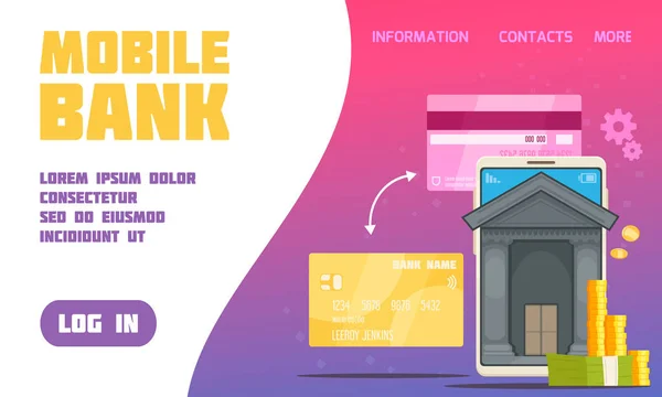 Poster Mobiele bankdienst — Stockvector