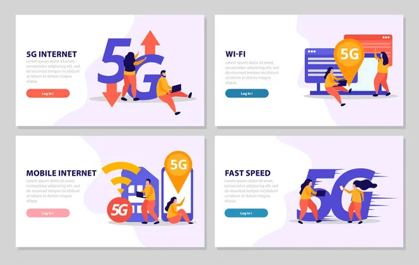 Snel Internet 2x2 Ontwerp Concept — Stockvector