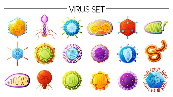 Вирусы Colorful Set — стоковый вектор