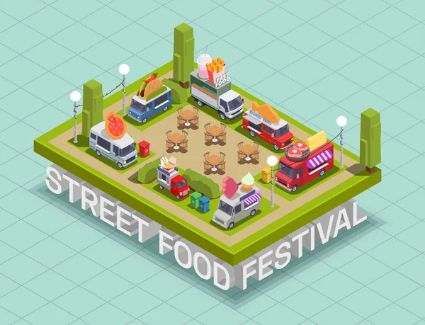 Composition du festival alimentaire de la rue — Image vectorielle