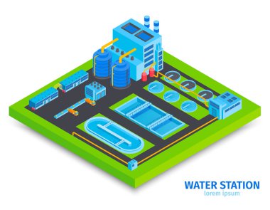 Isometric Su İstasyonu Bileşimi