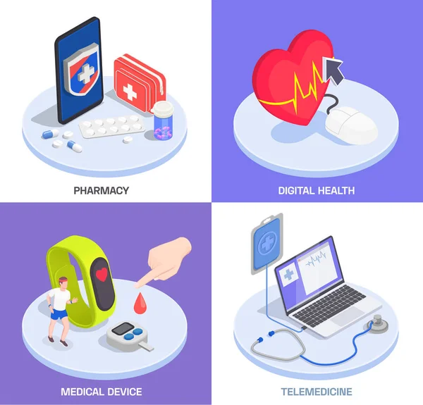 Ontwerp van een digitale gezondheidszorg — Stockvector